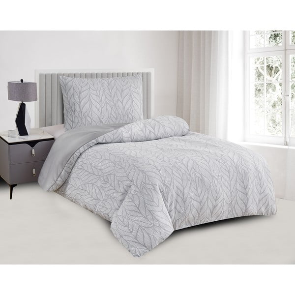 Siva enojna posteljnina iz žakarja 140x200 cm Florida – My House-image-1