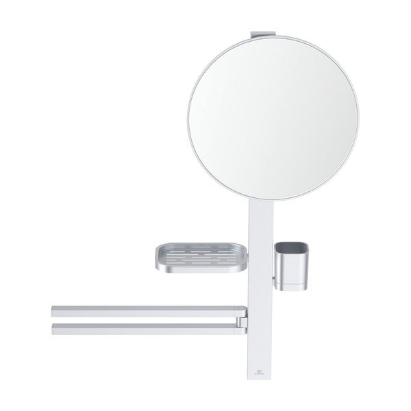 Stensko ogledalo s polico/z obešalnikom ø 33 cm ALU+ – Ideal Standard