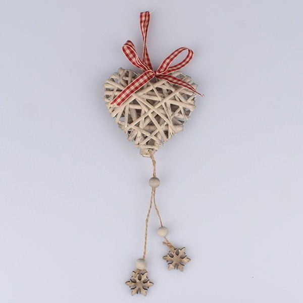 Ratan viseče dekorativno srce Dakls Snežinka