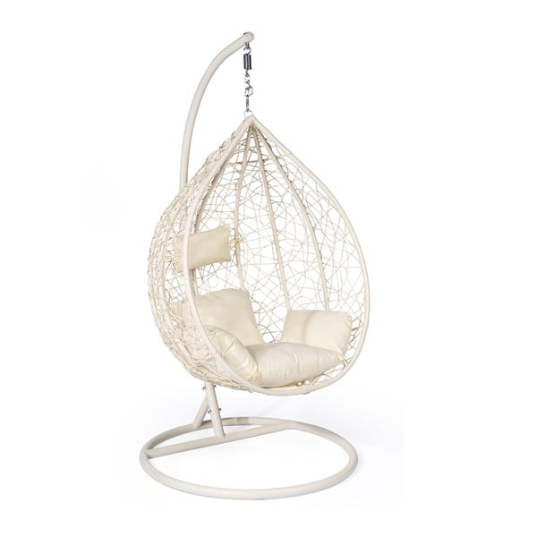 Kremno bel viseči stol iz umetnega ratana Bonami Selection Noela-image-1