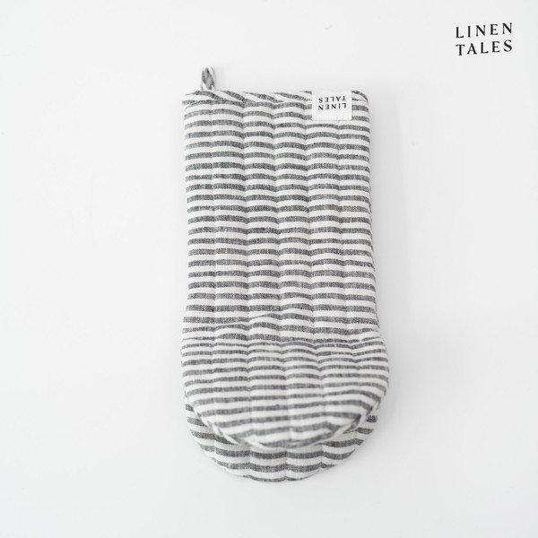 Lanena kuhinjska rokavica Thin Black Stripes – Linen Tales-image-2
