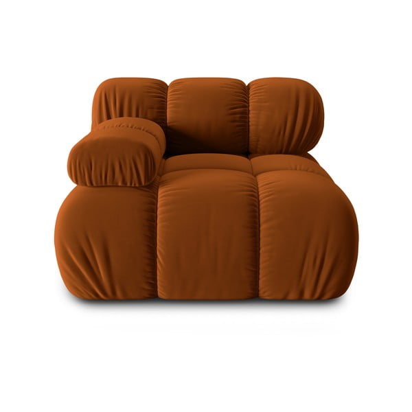 Oranžna žametna modularna sedežna garnitura (levi kot) Bellis – Micadoni Home