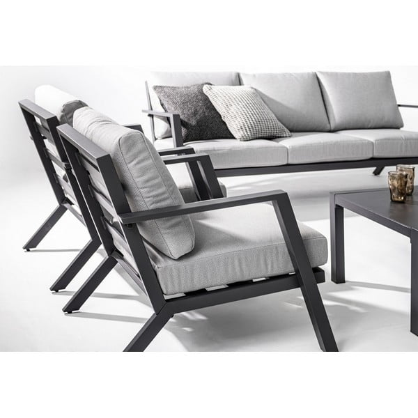 Siva aluminijasta vrtna garnitura za 4 osebe Harley   – Bizzotto-image-4