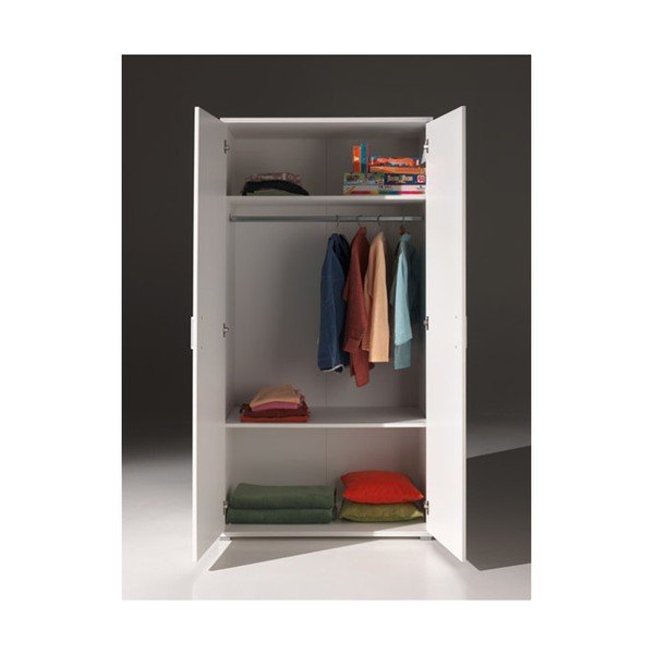 Bela garderobna omara Vipack Milan, širina 105 cm-image-2