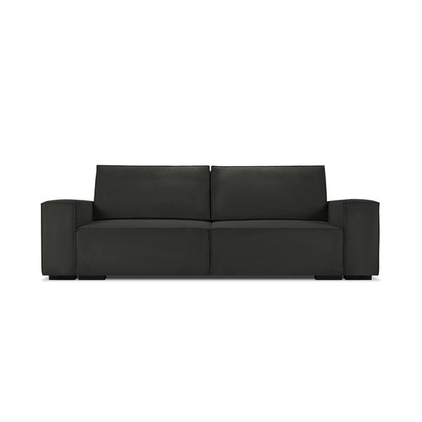 Črna žametna raztegljiva zofa Mazzini Sofas Azalea-image-2