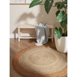 Slonokoščena obojestranska/ročno tkana okrogla preproga iz jute ø 120 cm Jutta Ivory – Hanse Home