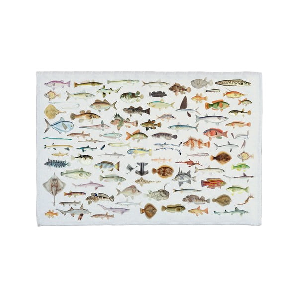 Kopalna podloga z mešanico bombaža Really Nice Things Fish in the Ocean, 40 x 60 cm