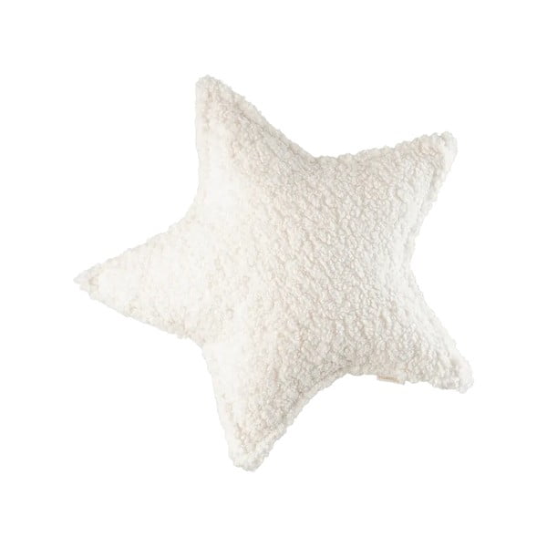 Kremno bela otroška blazina bouclé Star – Wigiwama