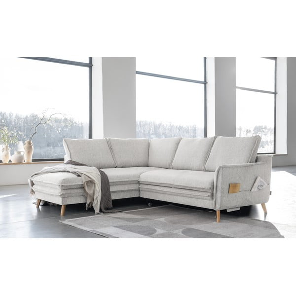 Bež raztegljiva kotna sedežna garnitura (levi kot) Charming Charlie – Miuform-image-3