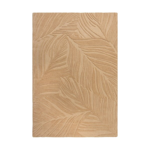 Svetlo rjava volnena preproga Flair Rugs Lino Leaf, 120 x 170 cm