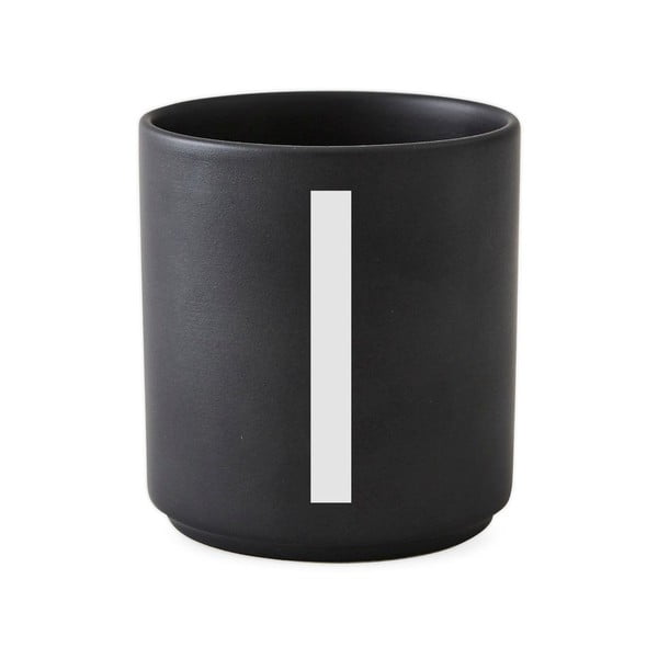 Črna porcelanasta skodelica Design Letters Alphabet I, 250 ml