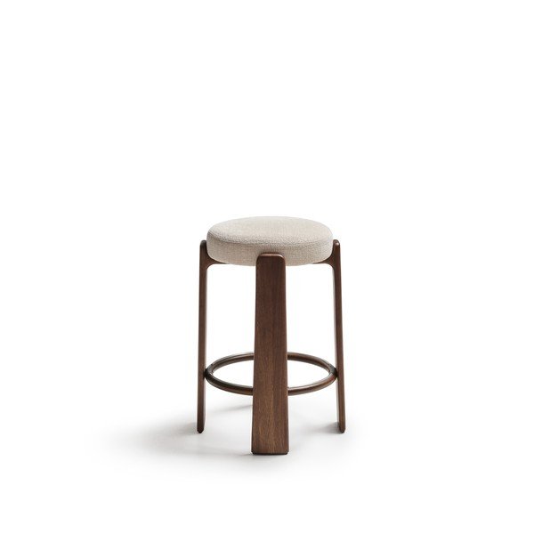 Barski stol iz masivnega jesena v bež in temni naravni barvi (višina sedeža 75 cm) Granite – Kave Home-image-2