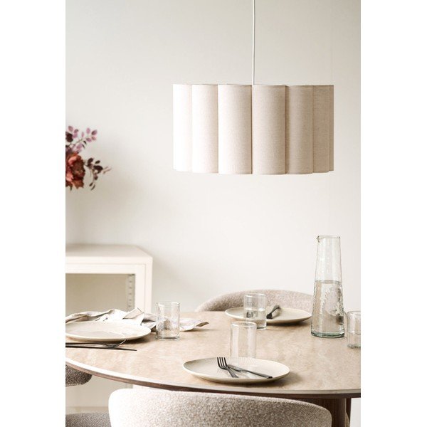 Bež lanena viseča svetilka ø 45 cm Watton – House Nordic-image-1