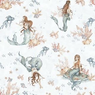 Otroška tapeta 100x280 cm Mermaids in Waves - Dekornik