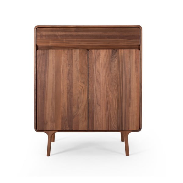 Rjava komoda iz masivnega oreha 90x110x45 cm Fawn – Gazzda