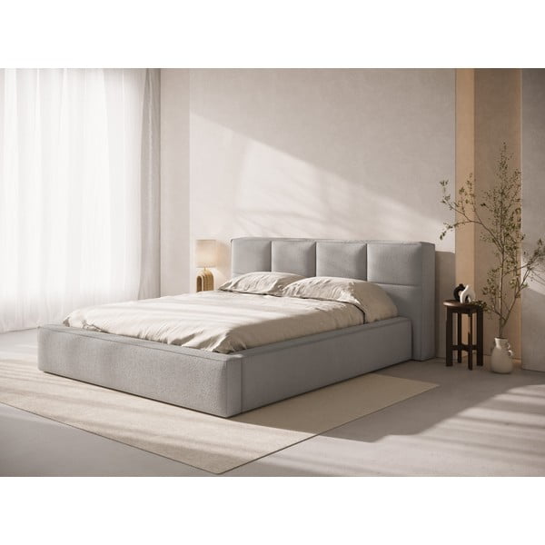 Svetlo sivo oblazinjeno vzglavje 229x100 cm Darren – Micadoni -image-1