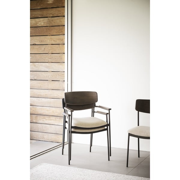 Kremno beli/temno rjavi jedilni stoli v kompletu 2 ks Maymont – Rowico-image-1