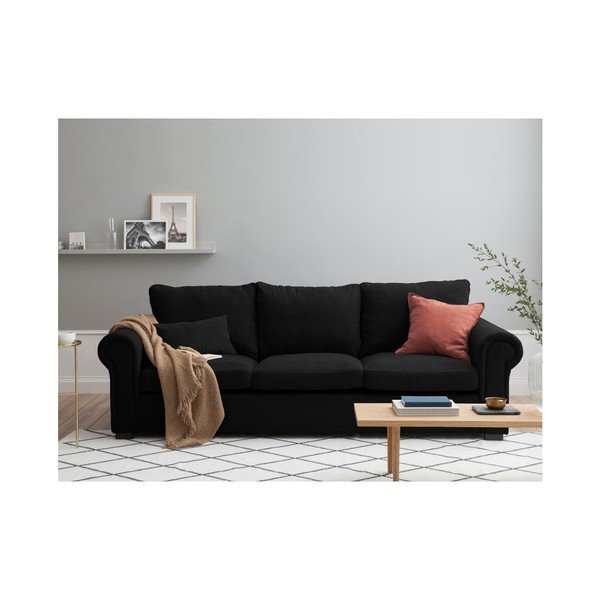 Črna zofa Windsor & Co Sofas Hermes, 245 cm-image-2