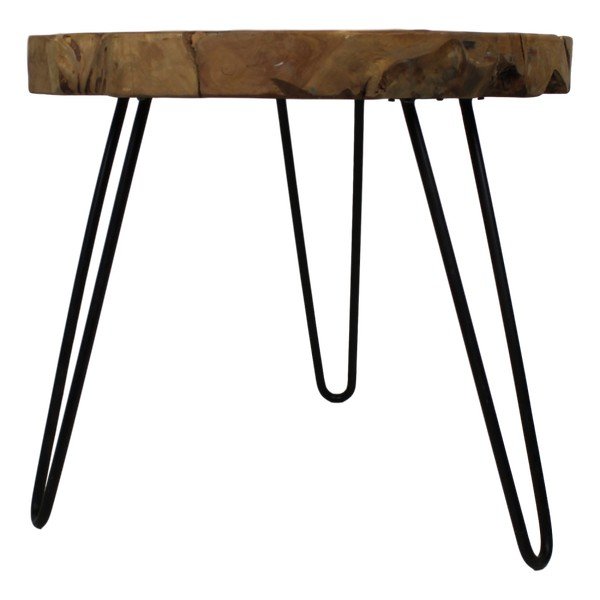 Stranska mizica s ploščo iz tikovine HSM collection Helen, ⌀ 55 cm-image-1