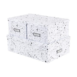 Komplet 3 črno-belih škatel za shranjevanje Bigso Box of Sweden Inge