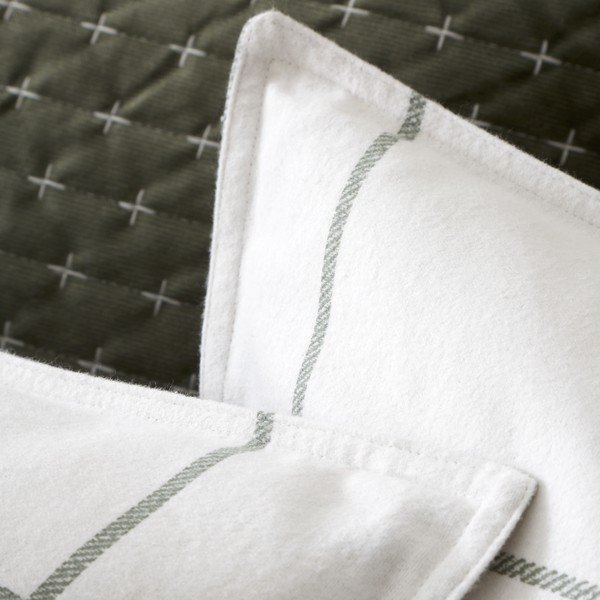Zelena/kremno bela enojna flanelna posteljnina 135x200 cm Brushed Regal Check – Bianca-image-4