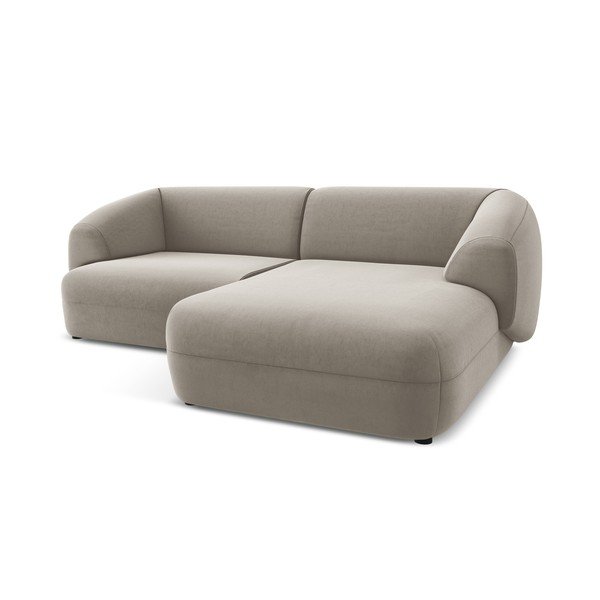 Bež žametna kotna sedežna garnitura (desni kot) Moana – Makamii-image-4