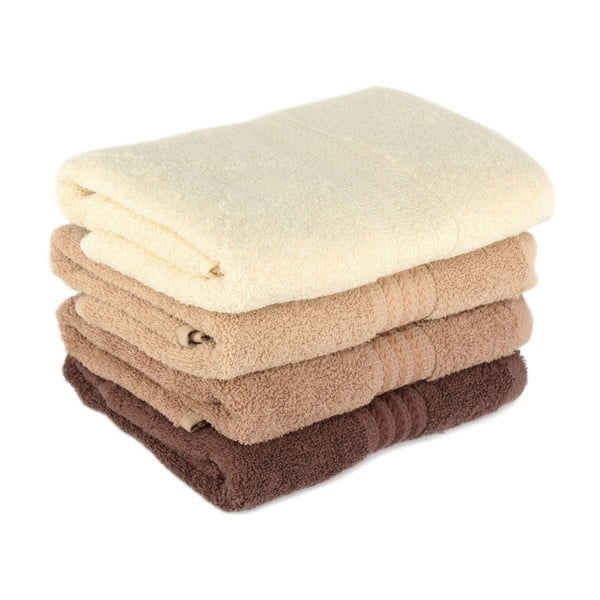 Komplet 4 rjavih bombažnih brisač Foutastic Home, 50 x 90 cm-image-1