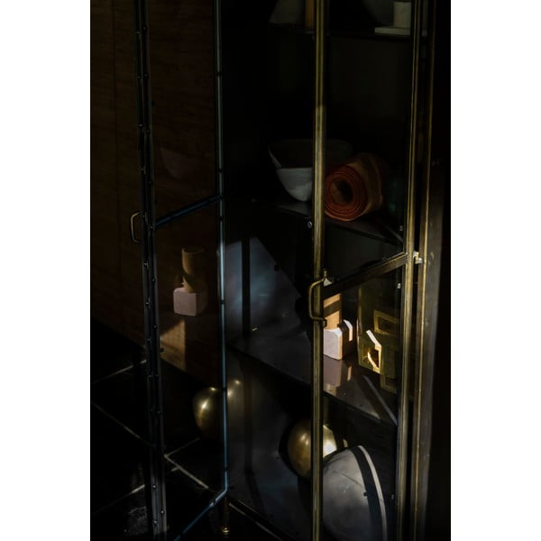 Kovinska vitrina v zlati barvi 64x184 cm Gertlush – Dutchbone-image-3