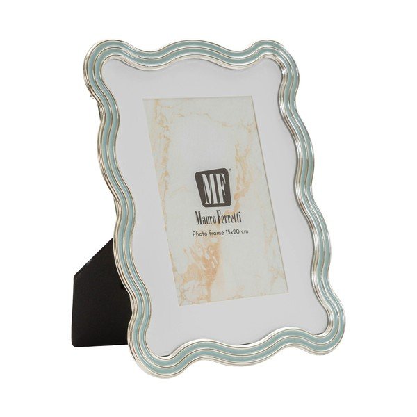 Svetlo moder/v srebrni barvi kovinski/steklen stoječ okvir 17,5x22,5 cm Elizabeth – Mauro Ferretti