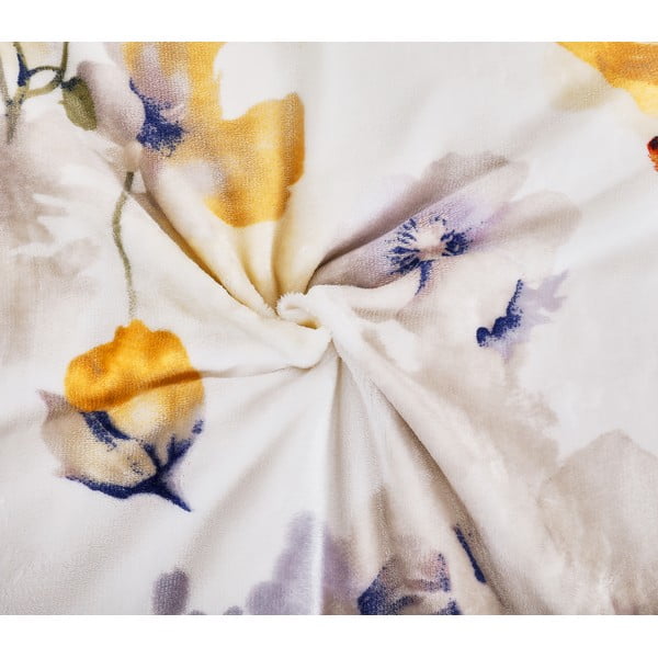 Bela enojna posteljnina iz mikropliša 140x200 cm Blossom – My House-image-4