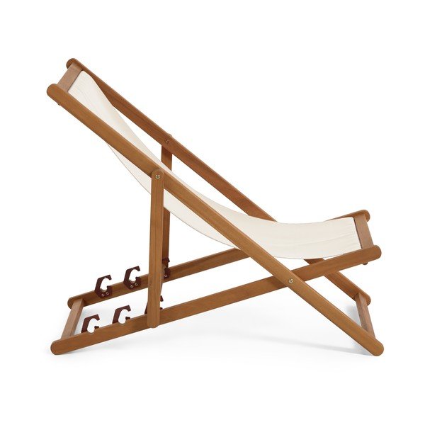 Kremno bel zložljiv ležalnik za plažo iz akacijevega lesa Kave Home Adredna-image-2