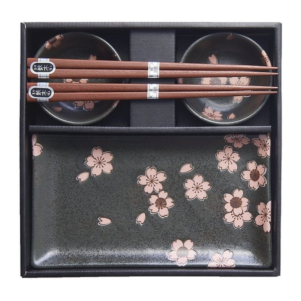 6-delni komplet sivih keramičnih posod za suši MIJ Sakura