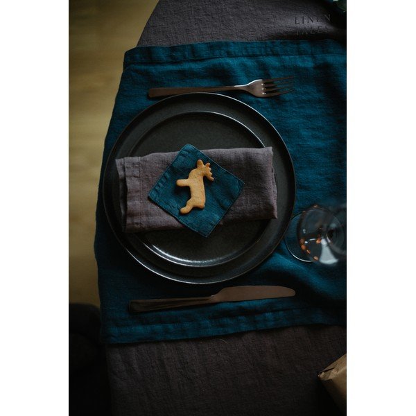 Komplet 2 temno sivih lanenih prtičkov Linen Tales-image-4