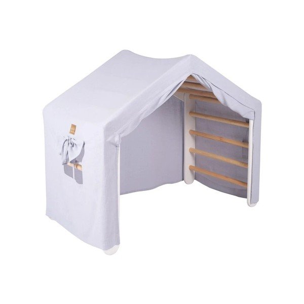 Piklerjev trikotnik iz masivnega bora v modri in naravni barvi 112x61x94 cm Montessori – Meowbaby-image-3