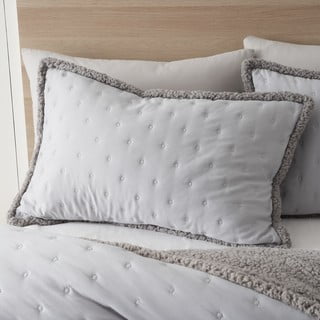 Siva enojna posteljnina iz sherpa flisa 135x200 cm Cosy Nori – Catherine Lansfield