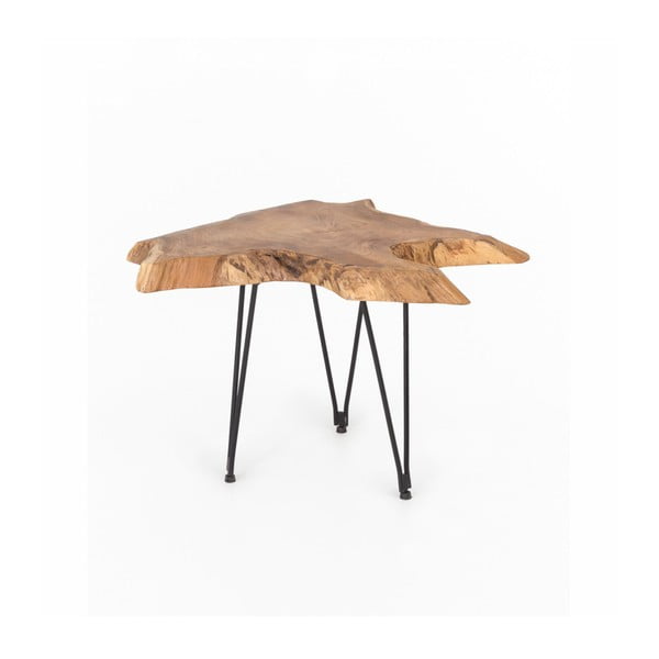 Kavna mizica z vrhom iz tikovega lesa WOOX LIVING Natura, 50 x 50 cm