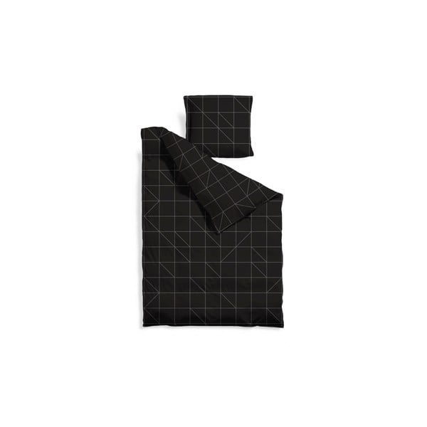 Podaljšano posteljno perilo Black Geometric, 140x220 cm