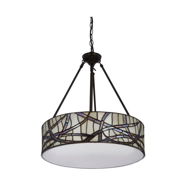 Kovinska viseča svetilka s steklenim senčilom ø 46 cm Waldorf – Premier Housewares-image-3