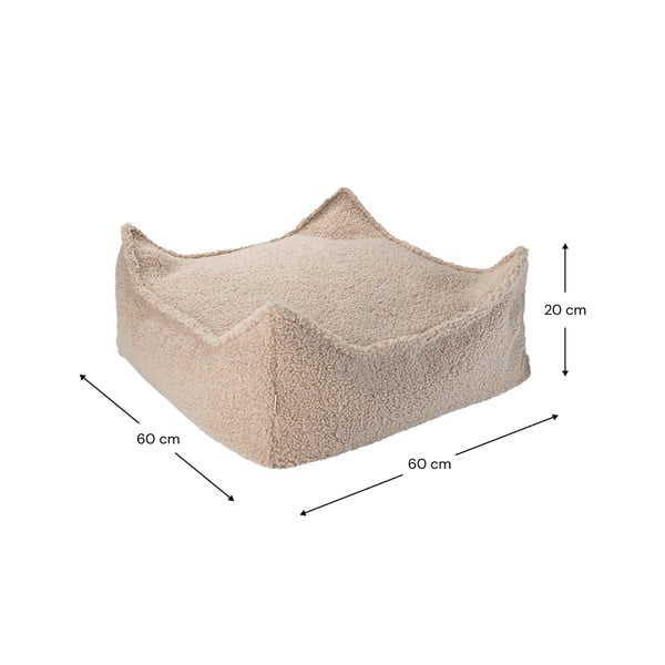 Svetlo rjava otroška vreča za sedenje iz tkanine bouclé Square – Wigiwama-image-4