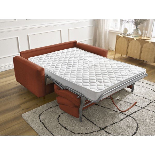 Oranžna raztegljiva sedežna garnitura za spanje 200 cm Cocoone – Bobochic Paris-image-1