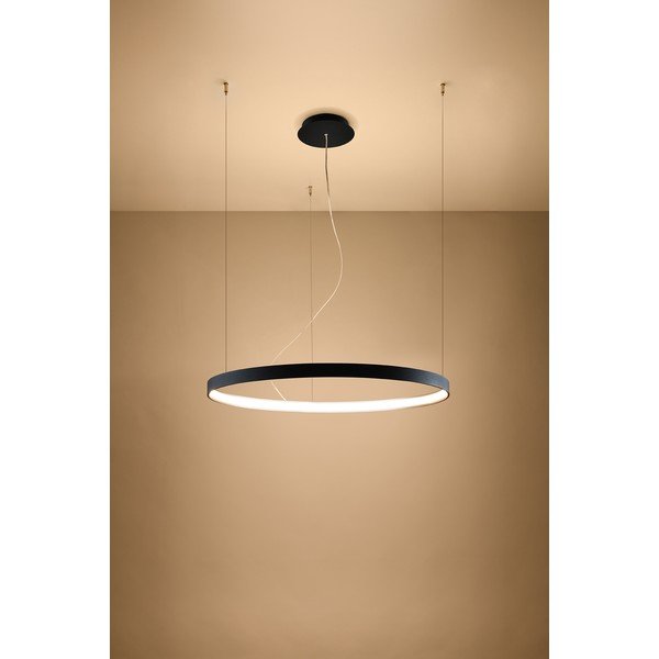 Črna aluminijasta LED viseča svetilka ø 78 cm RIO – Thoro-image-3