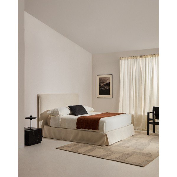 Bela oblazinjena zakonska postelja 180x200 cm Jaira – Kave Home-image-1