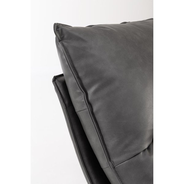Temno siv fotelj s prostorom za shranjevanje iz umetnega usnja Alanez – Bizzotto-image-1