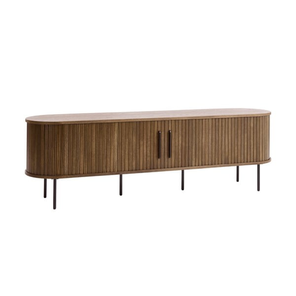 Rjava TV omarica v hrastovem dekorju 180x56x45 cm Nola – Unique Furniture-image-2