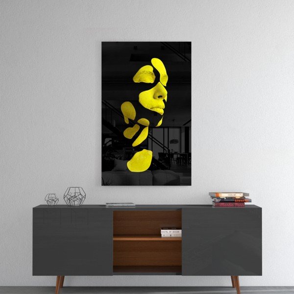 Steklena slika Insigne Fragmented Yellow-image-1