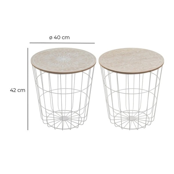 Okrogle stranske mizice v kompletu 2 ks ø 40 cm – Casa Selección-image-4