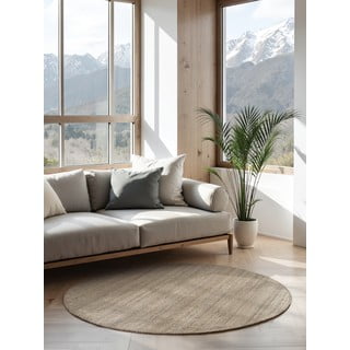 Sivo-rjava okrogla preproga iz jute ø 160 cm Bouclé Jaipur – Hanse Home