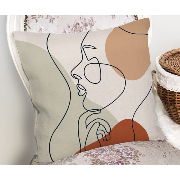 Prevleka za vzglavnik Minimalist Cushion Covers Post modern Drawing Face, 45 x 45 cm-image-2