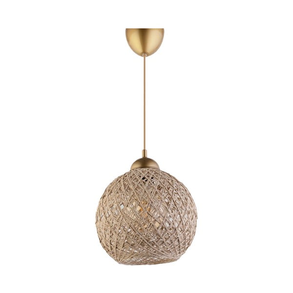 Bež/zlata viseča svetilka s senčilom iz jute ø 24 cm – Opviq lights
