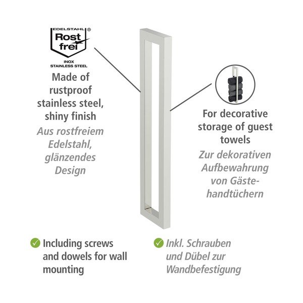 Stensko držalo za brisače iz nerjavečega jekla Reitani – Wenko-image-3